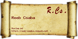 Reeb Csaba névjegykártya